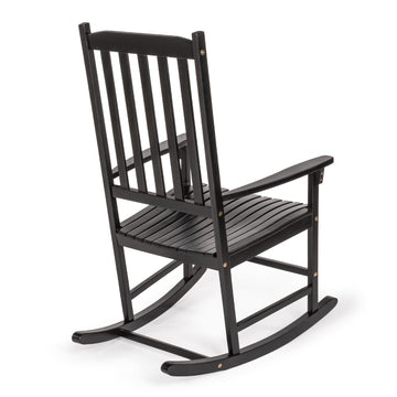 Seagrove Farmhouse Classic Slat-Back 350-LBS Support Acacia Wood Outdoor Rocking Chair - JONATHAN Y
